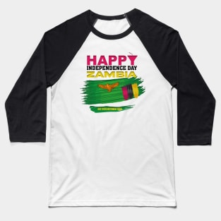 Happy Independence Day Zambia Baseball T-Shirt